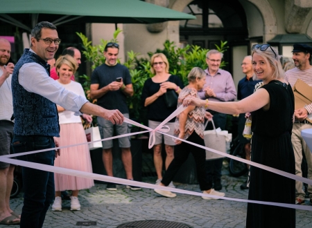 Bgm. Markus Vogl und Julia Krendl eröffnen mit „Geht’s noch Steyr?“ die Architekturtage und Open Studios Steyr. Foto: Leander Anselgruber